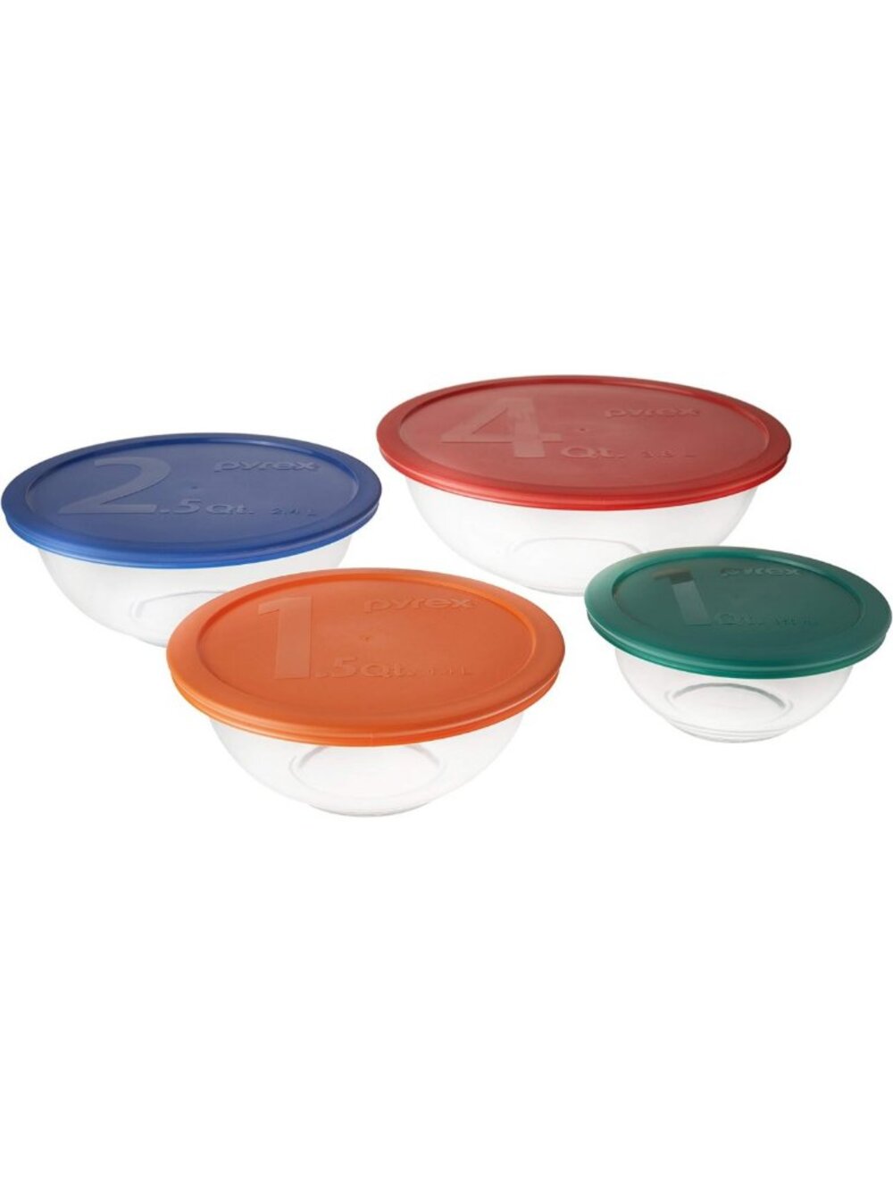 8-Piece Clear Mixing Bowl Set with Locking Lids, 5 Quart Kitchen Essentials